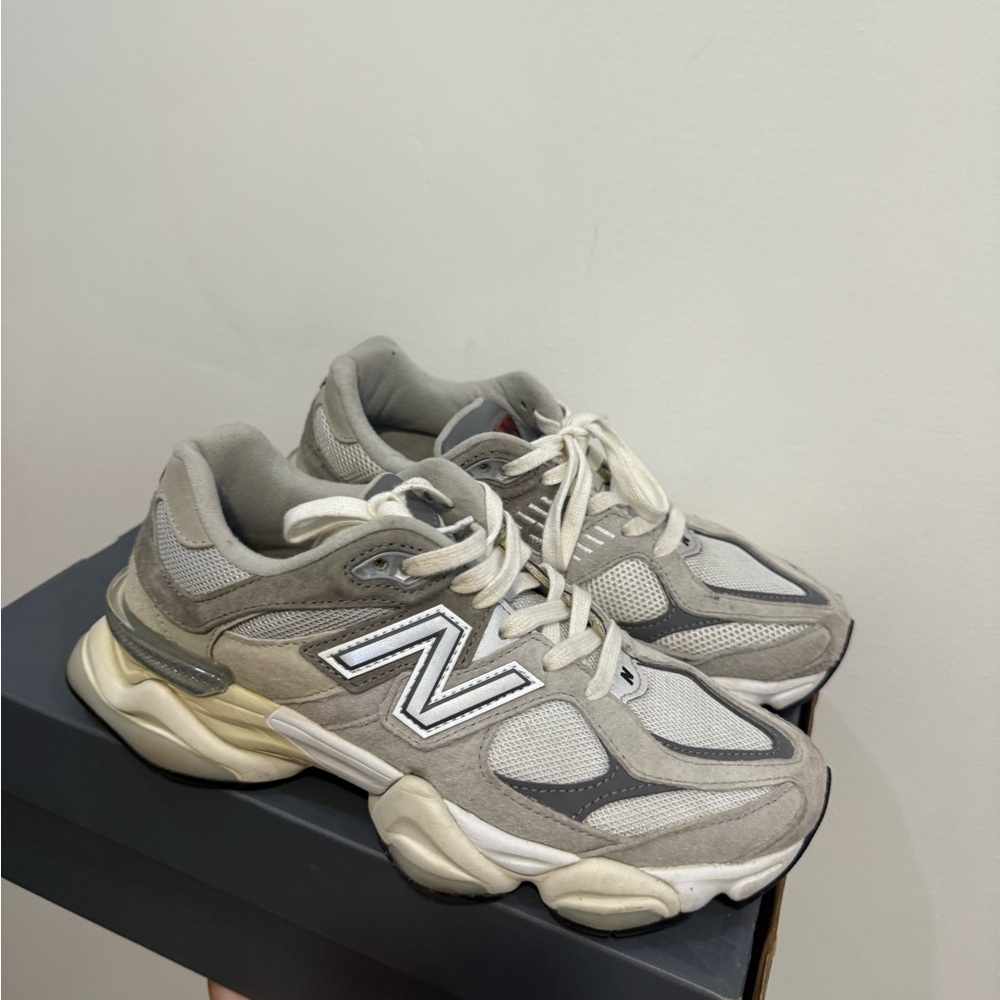New Balance Gray and White Women's Athletic Sneakers - Picture 3 of 4